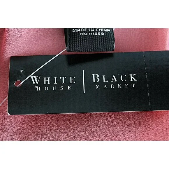 White House Black Market $178 Sz 0 Coral Pink Hi Lo Silky Poly Dress - Picture 8 of 8